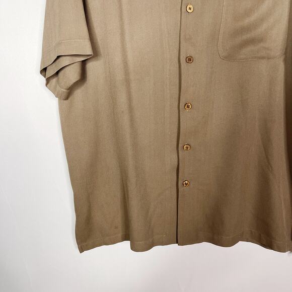 Tommy Bahama Large Brown Silk Relax Weekends Weekdays Whatever Button Up Shirt - Picture 5 of 11